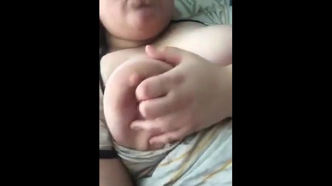 Enormous nymphs frigging her obese vulva