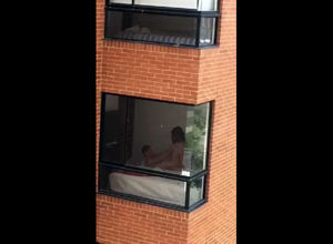 Spycam orgy  filmed thru dormitory..