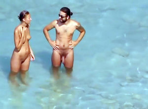 Russian duo sunbathing nude and making..