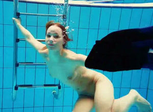 Pornography shooting underwater. Naked