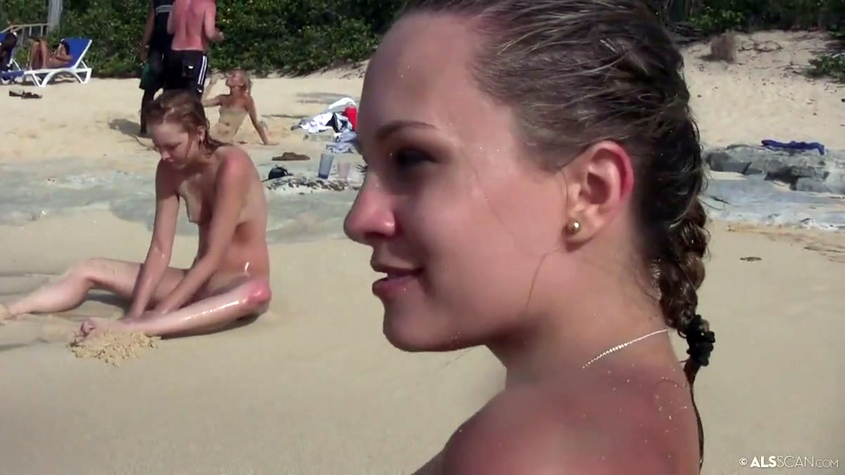 Locals bare lesbos on Caribbean beach