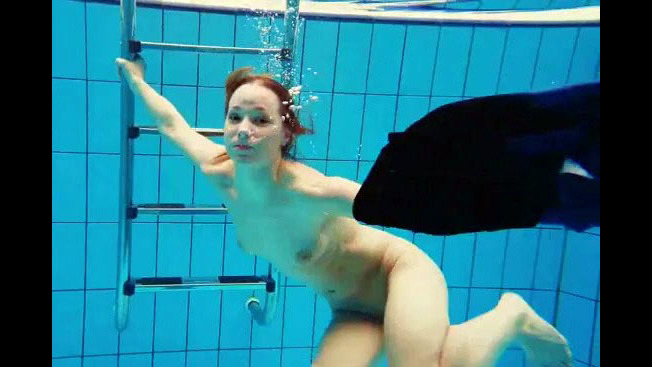 Pornography shooting underwater. Naked
