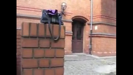 Warm doll pissing on public place
